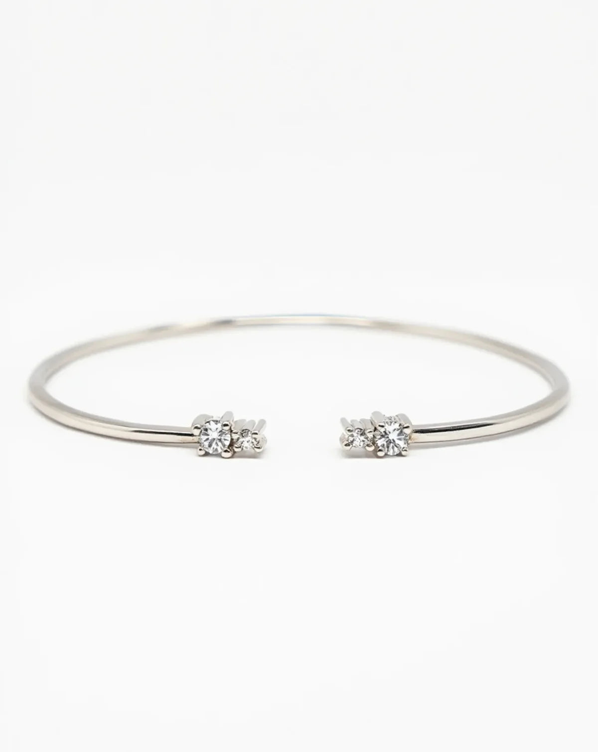Dual-Cluster Open Cuff — close-up of crystal cluster detail on recycled silver cuff, ethical jewelry Mitti Lifestyle