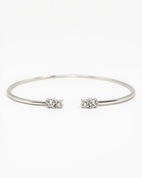 Dual-Cluster Open Cuff — close-up of crystal cluster detail on recycled silver cuff, ethical jewelry Mitti Lifestyle