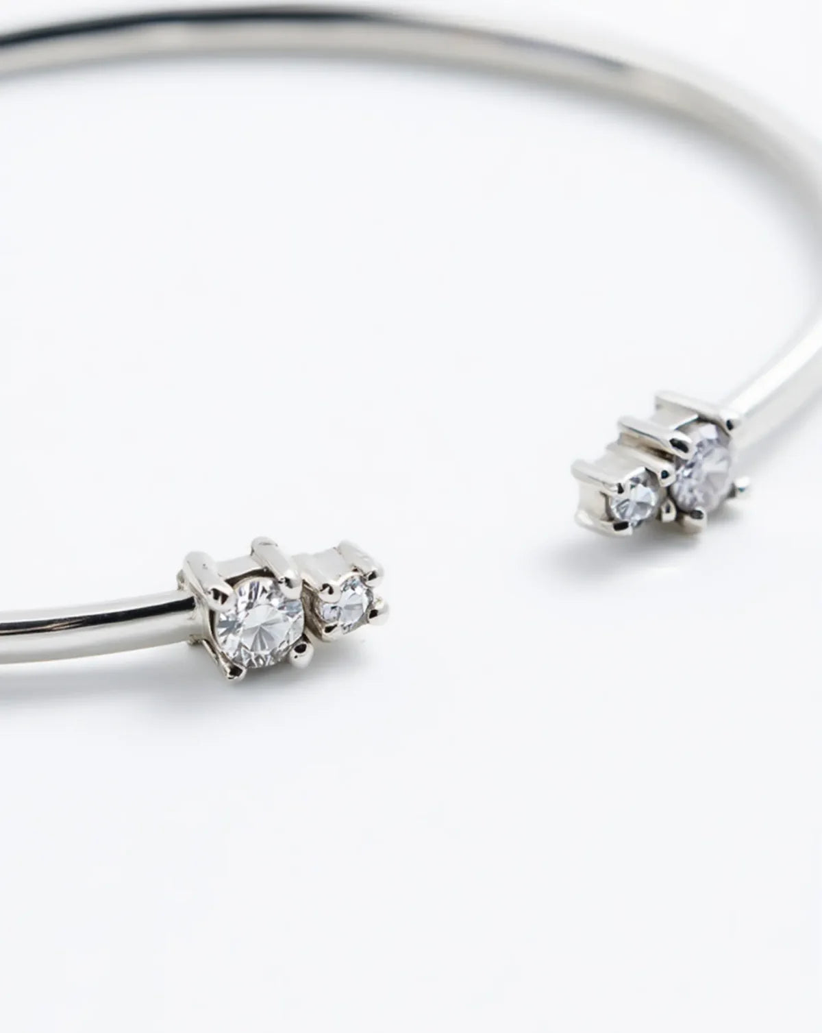 Dual-Cluster Open Cuff — handcrafted sterling silver open bangle, artisan sustainable jewelry India