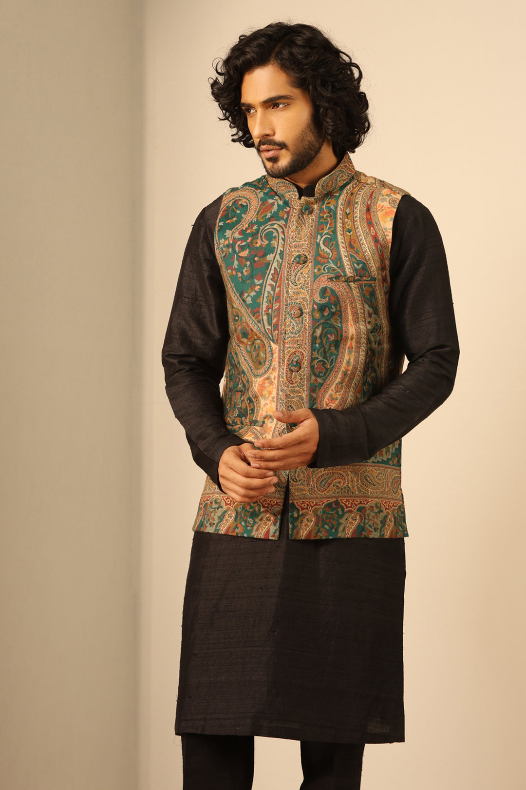 Amav Fine Wool Silk Waist Coat