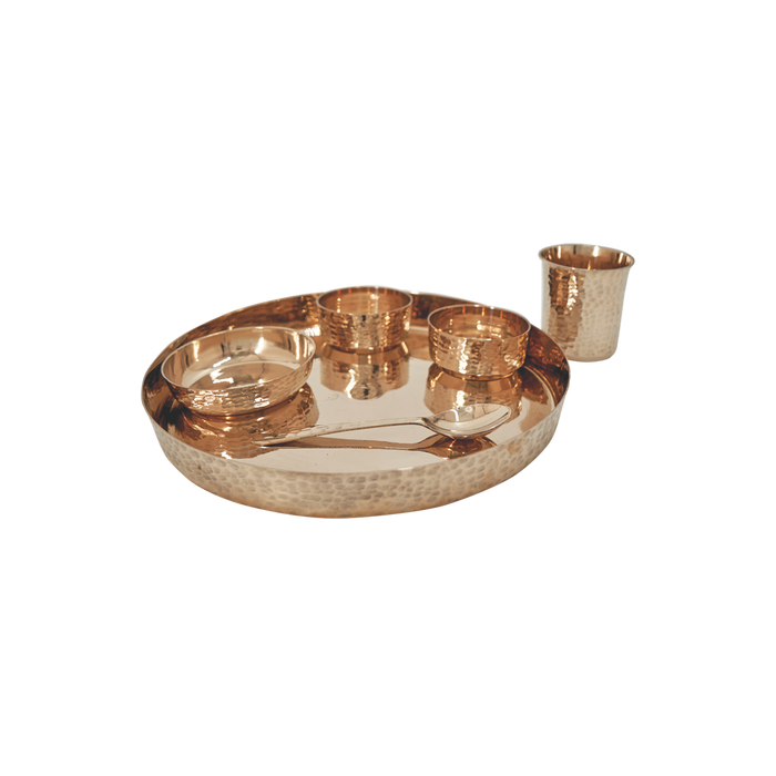 Bronze Dinner Set - Hammered | Kansa
