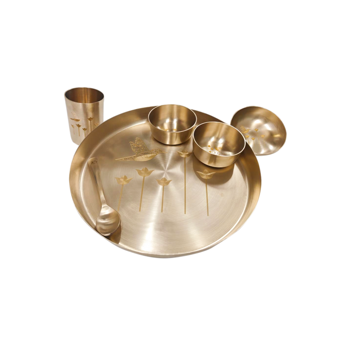 Bronze Dinner Set - Laser Designed | Kansa