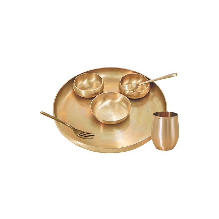 Bronze Dinner Set - Curve Thali | Kansa