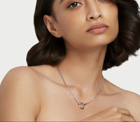 Squircle pendant knotted chain sterling silver Dori artisan handcrafted jewellery India