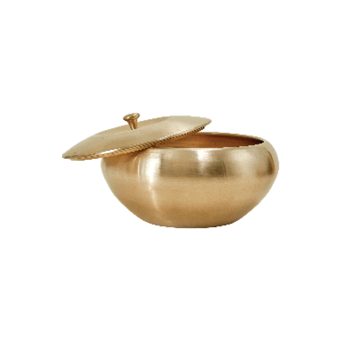 Curved bronze handi with lid handcrafted kansa traditional healthy toxin-free cookware Mitti Lifestyle