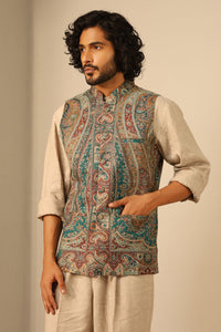 Shaan Fine Wool Silk Waist Coat
