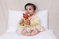 Yellow Embroidered Angrakha Dhoti Set