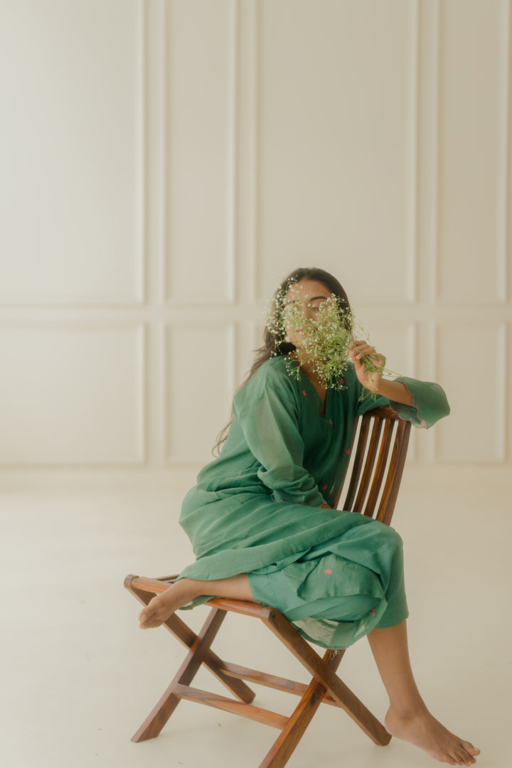 Green Glam Kurta Set