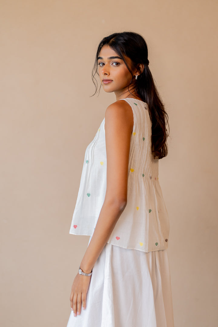 Noor top fourth view natural cotton The Woven handcrafted women's India Mitti Lifestyle