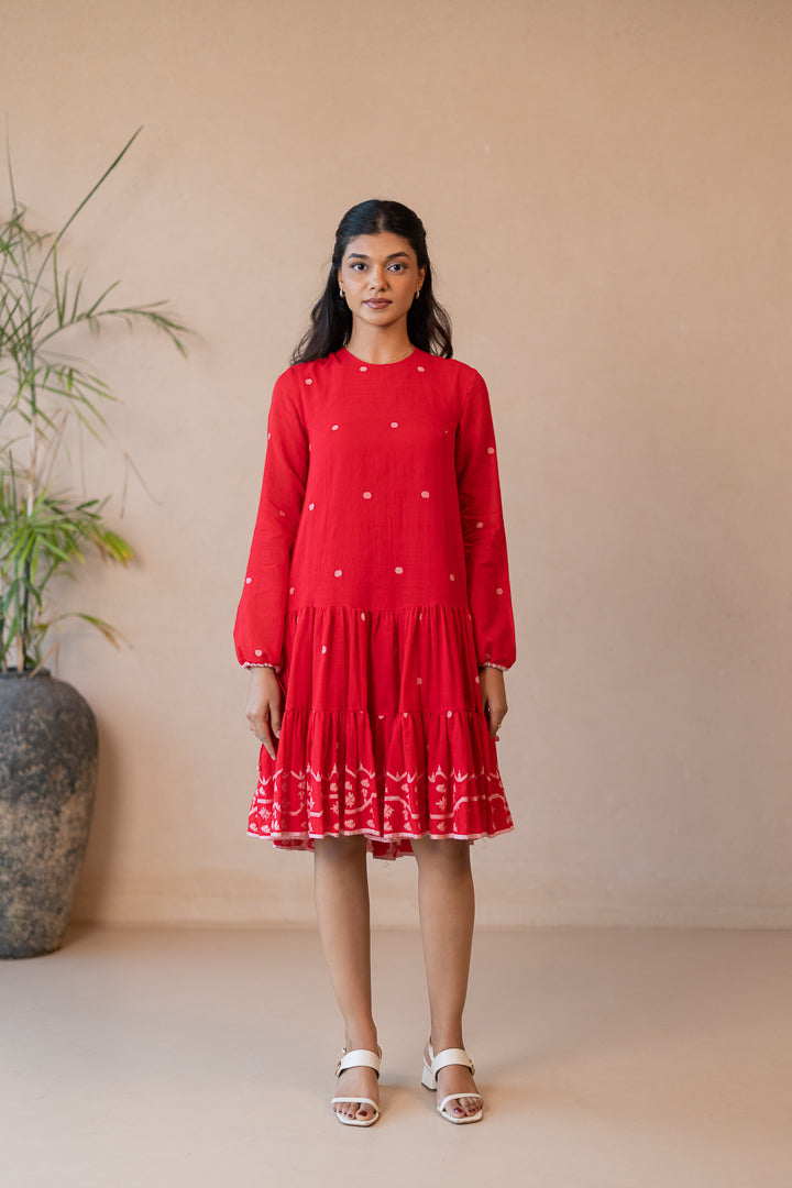 Aarama dress women's handcrafted cotton artisan India sustainable ethical fashion