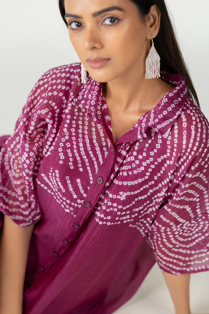Berry Swirl Bandhani Tunic