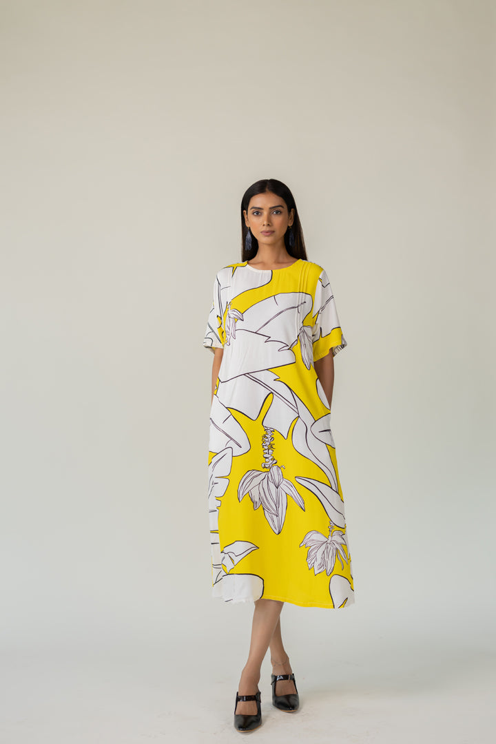 Sunfruit Sketch Crepe Dress
