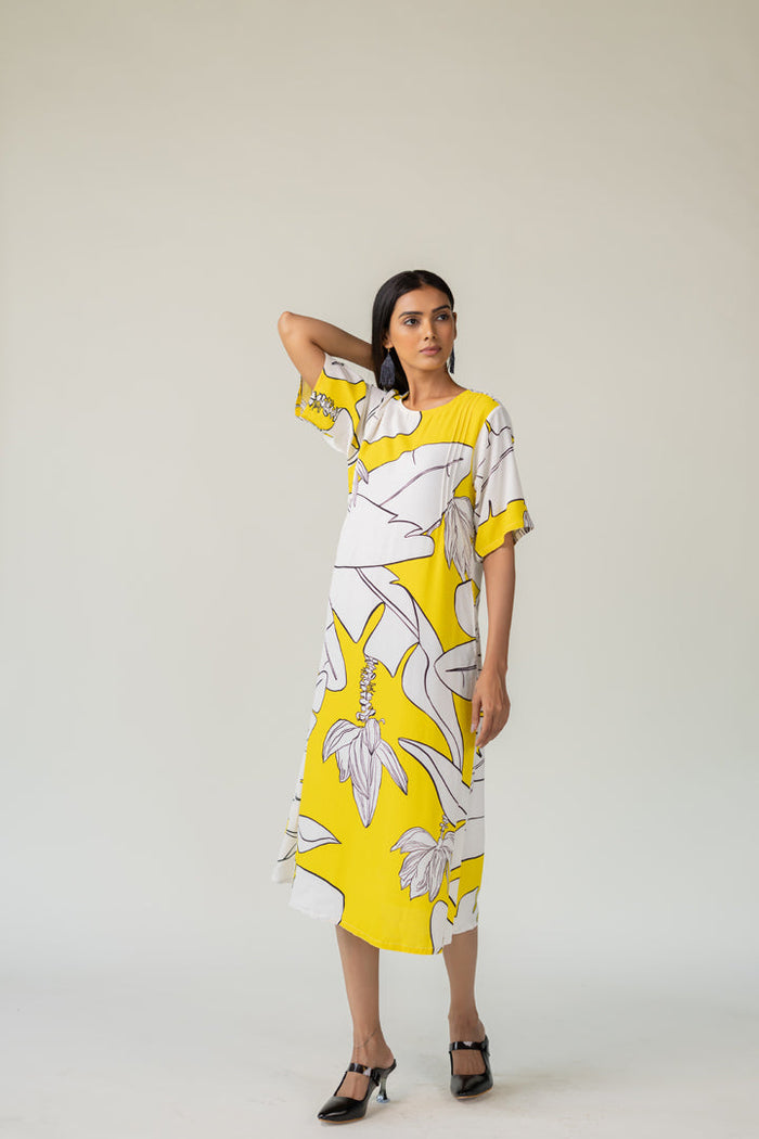 Sunfruit Sketch Crepe Dress