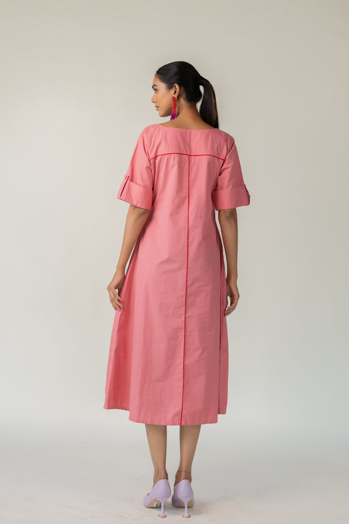 Blush Panelled Dress