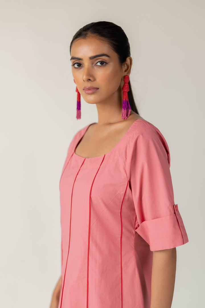Blush Panelled Dress