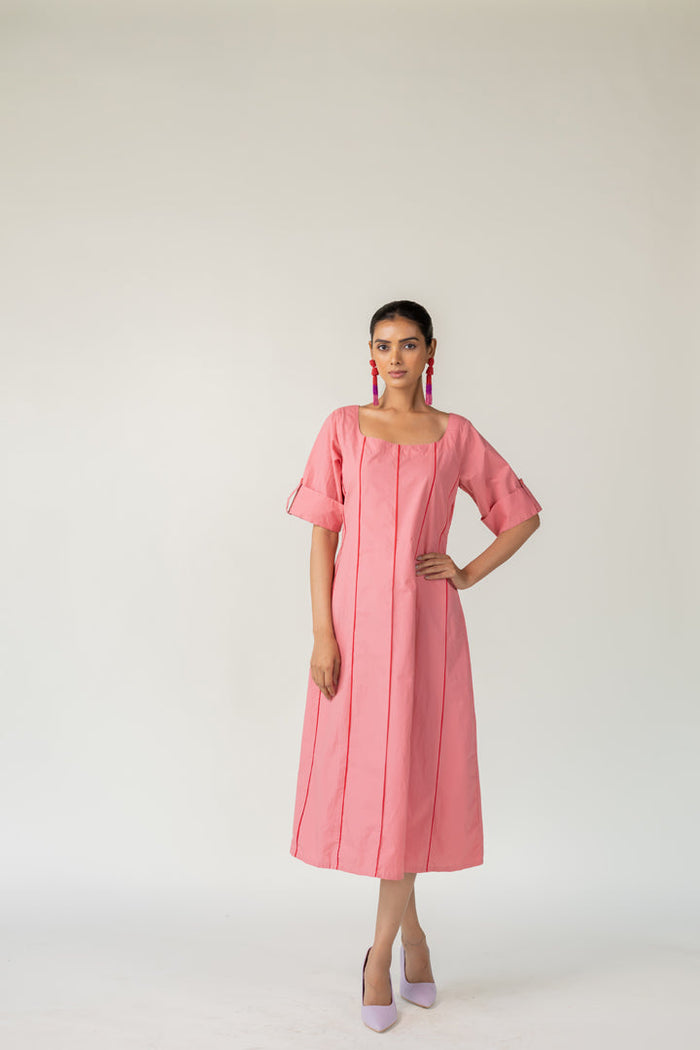 Blush Panelled Dress