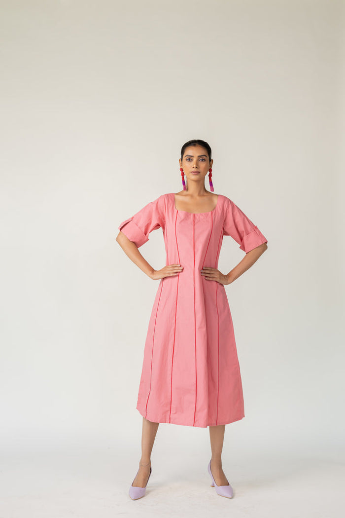 Blush Panelled Dress