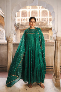 RAMA GREEN MULMUL KURTA SET WITH DUPATTA