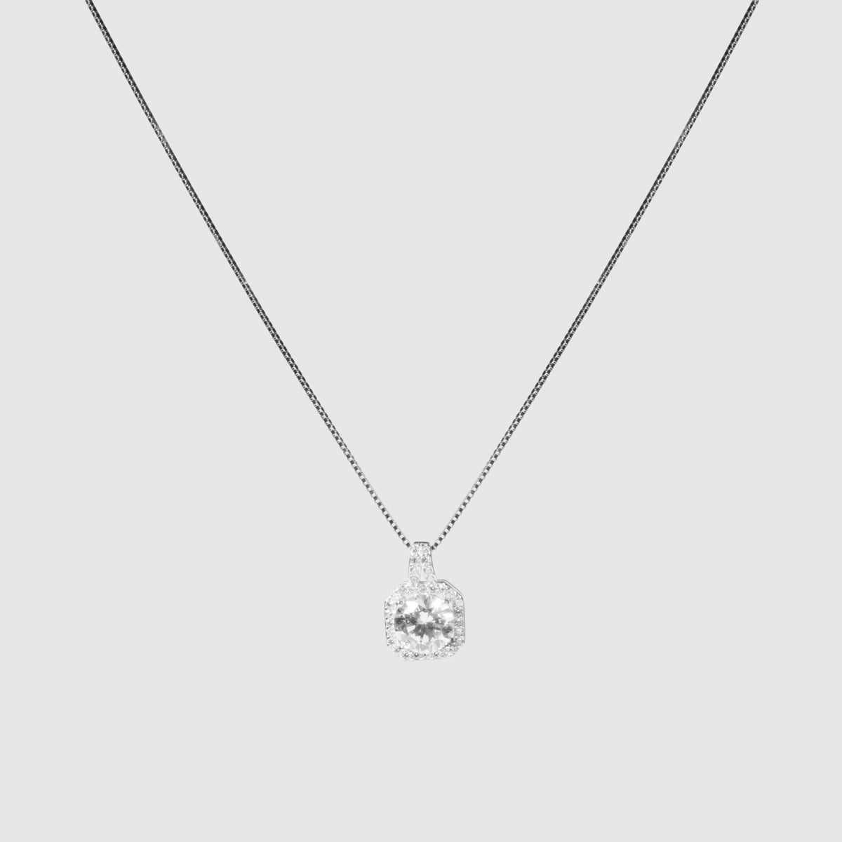 Square Diamond Necklace With Earrings