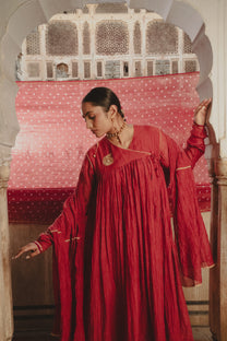 RED ANGRAKHA DRESS