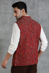 Pashmina Vintage Kani Waist Coat With Paisley Design