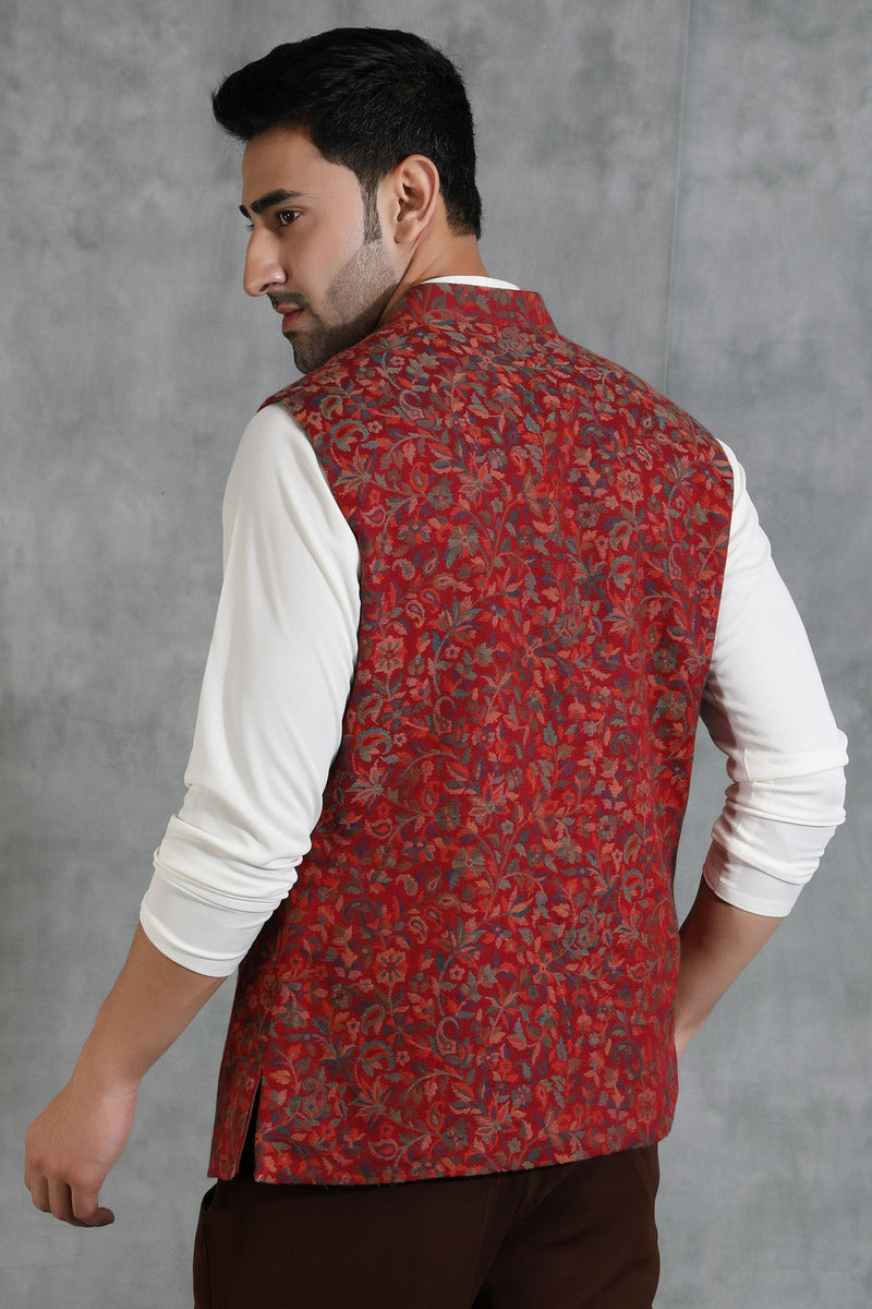 Pashmina Vintage Kani Waist Coat With Paisley Design