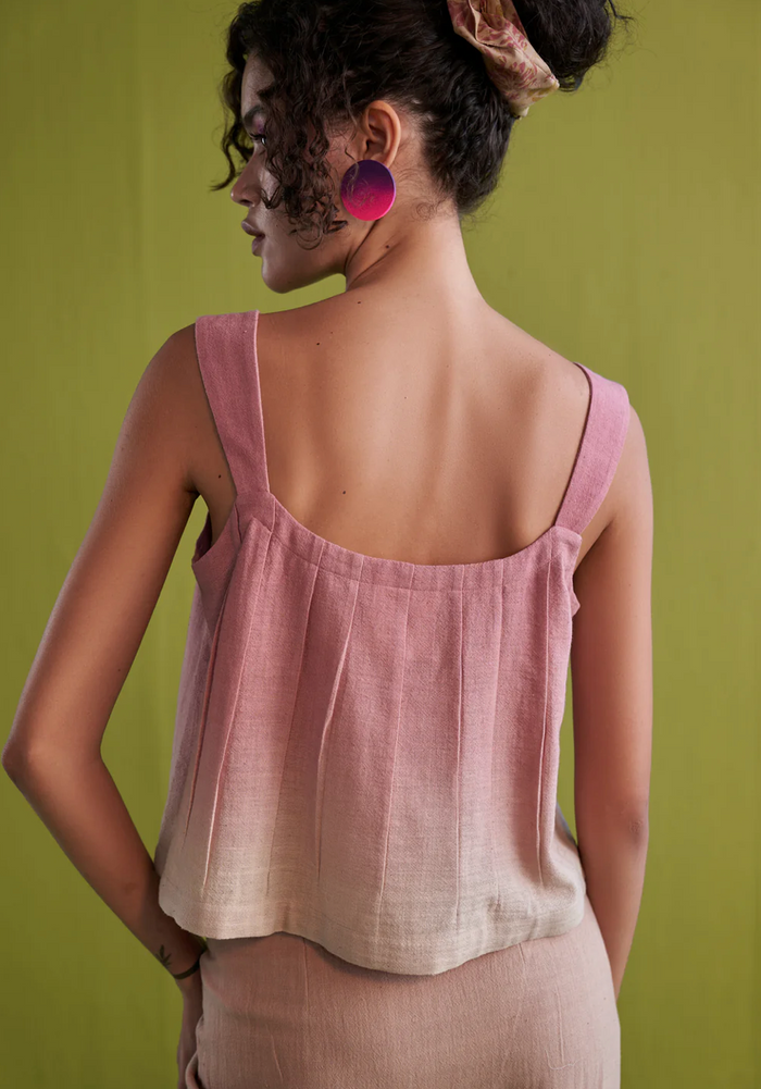 Pink Paradise Handwoven Organic Cotton Crop Top