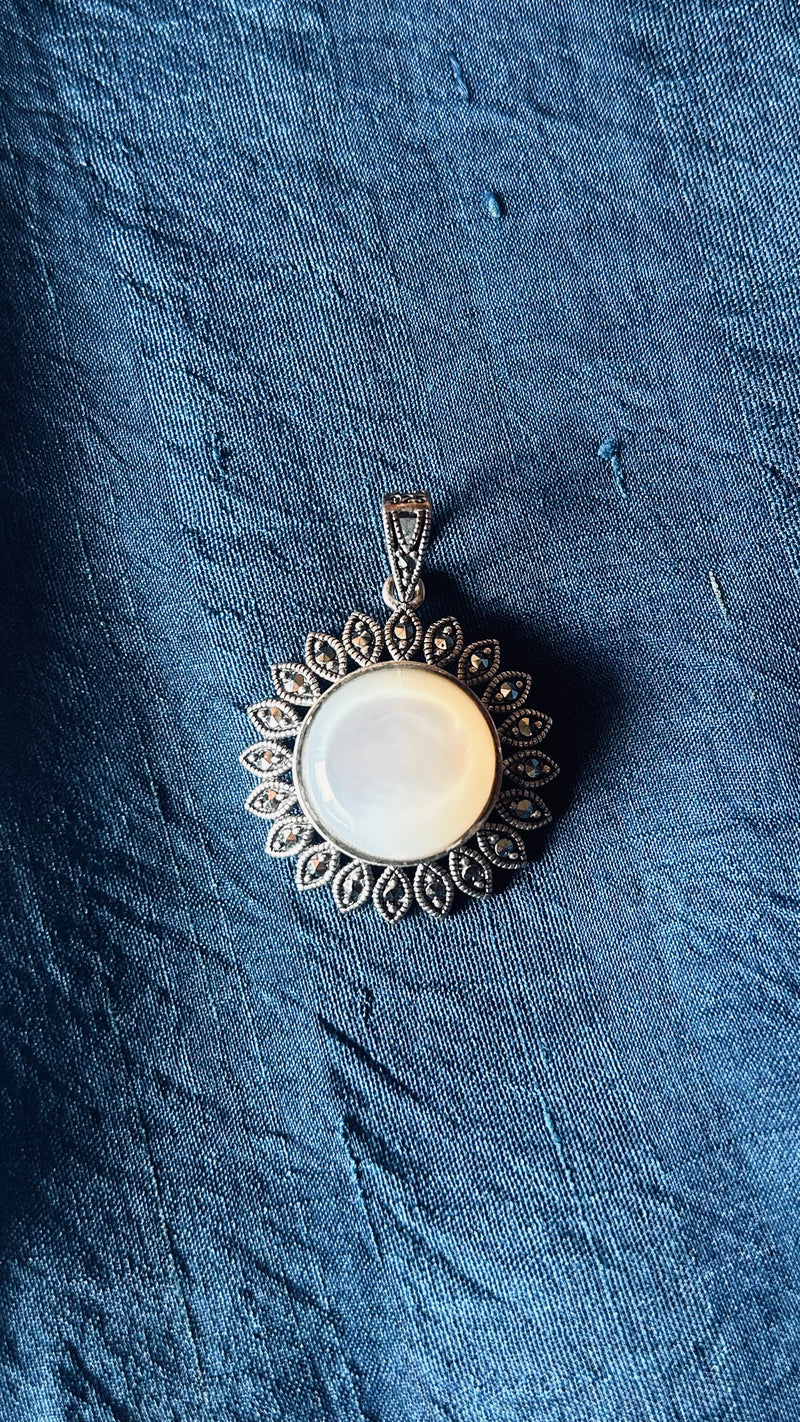 White Pearl Studs With Pendant