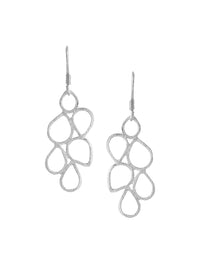 Rhodium Hollow Geometric Design Lumina Collection Earing