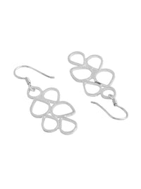 Rhodium Hollow Geometric Design Lumina Collection Earing