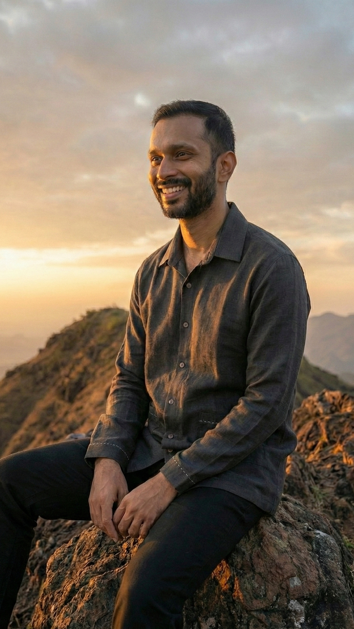 Handwoven kala cotton shirt designed with subtle embroidery, offering texture and everyday comfort.