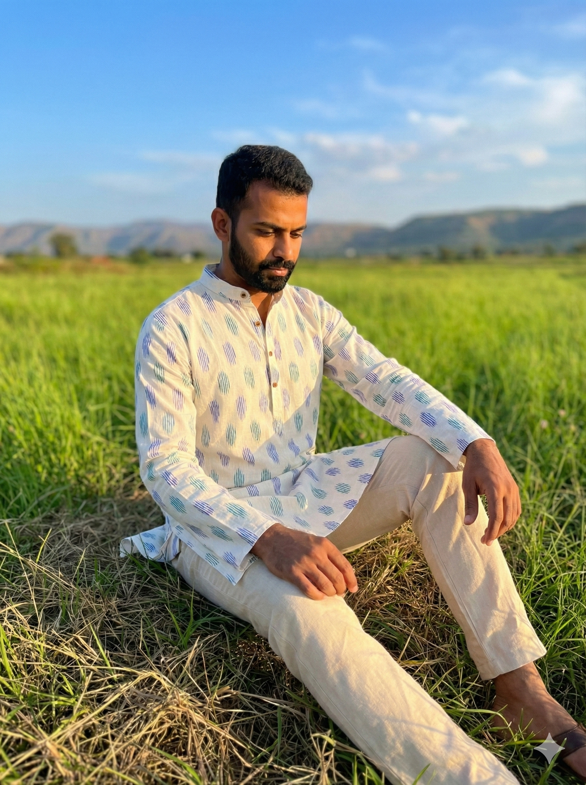 Ethnic White Printed kurta