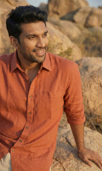 Rust Khadi Cotton Shirt