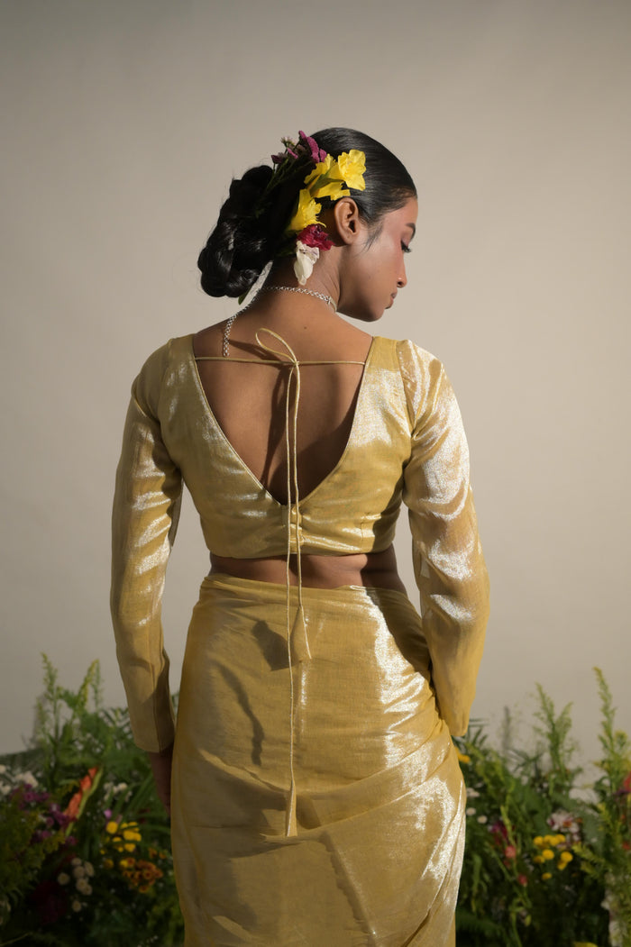 GOLDEN SUNBURST I NEON YELLOW HANDLOOM TISSUE BLOUSE