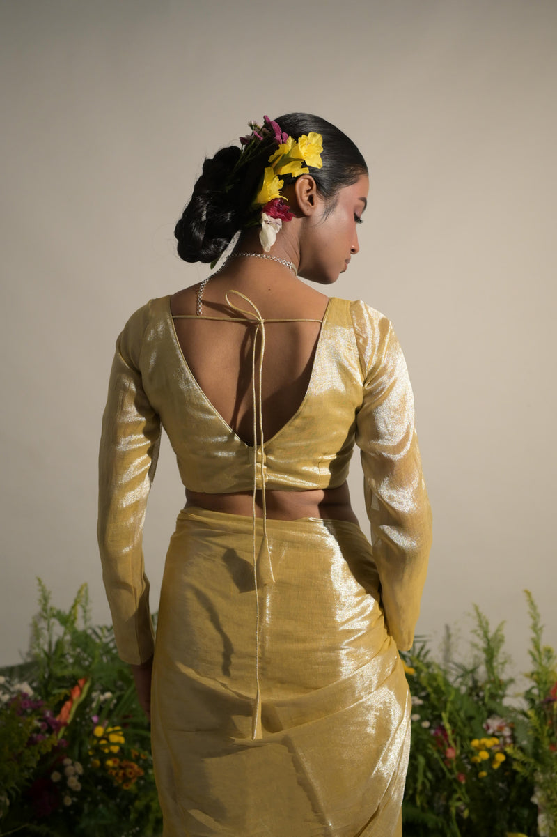 GOLDEN SUNBURST I NEON YELLOW HANDLOOM TISSUE BLOUSE