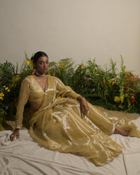 GOLDEN SUNBURST I NEON YELLOW HANDLOOM TISSUE BLOUSE