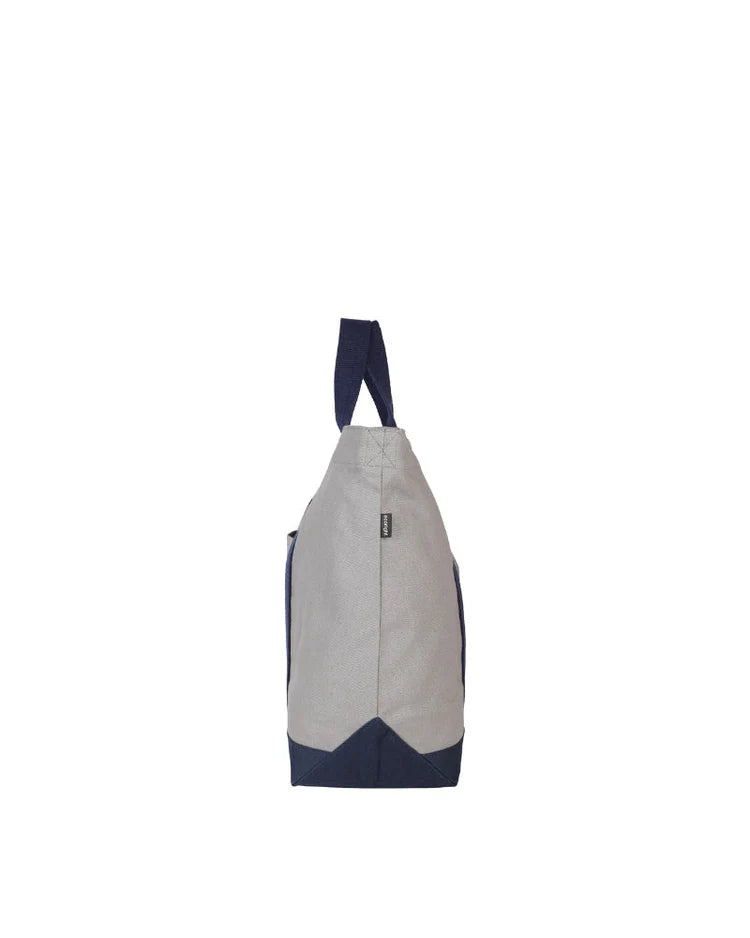 Grey Canvas Crossbody Tote Bag