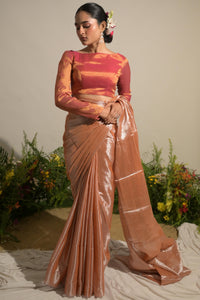 GULMOHAR GLOW I NEON ORANGE TISSUE BLOUSE
