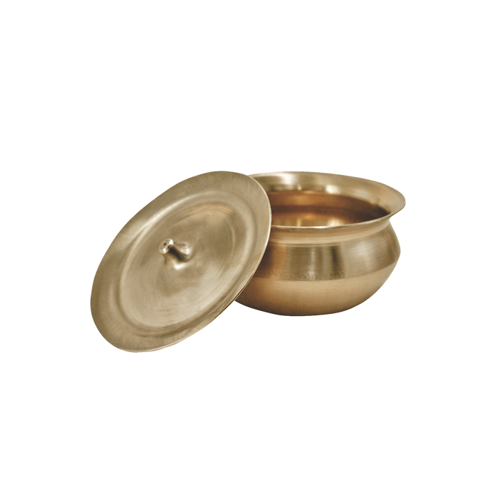 Bronze handi with lid 1000ml handcrafted kansa traditional slow cooking toxin-free Mitti Lifestyle