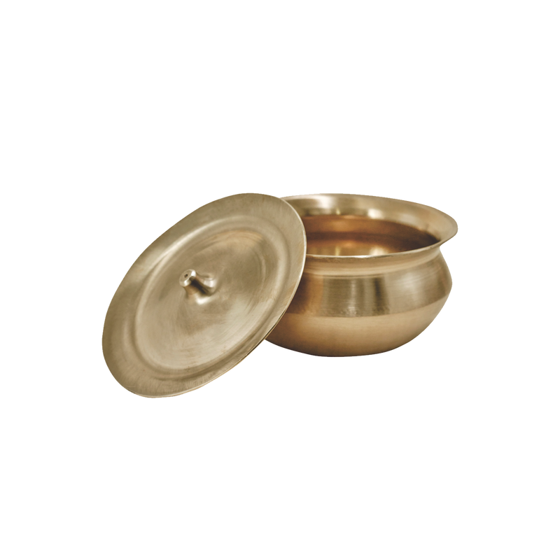 Bronze handi with lid 1000ml handcrafted kansa traditional slow cooking toxin-free Mitti Lifestyle