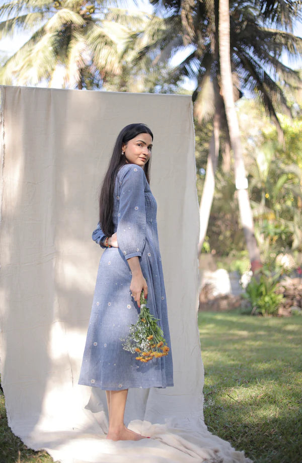 Soft Blue Midi Dress