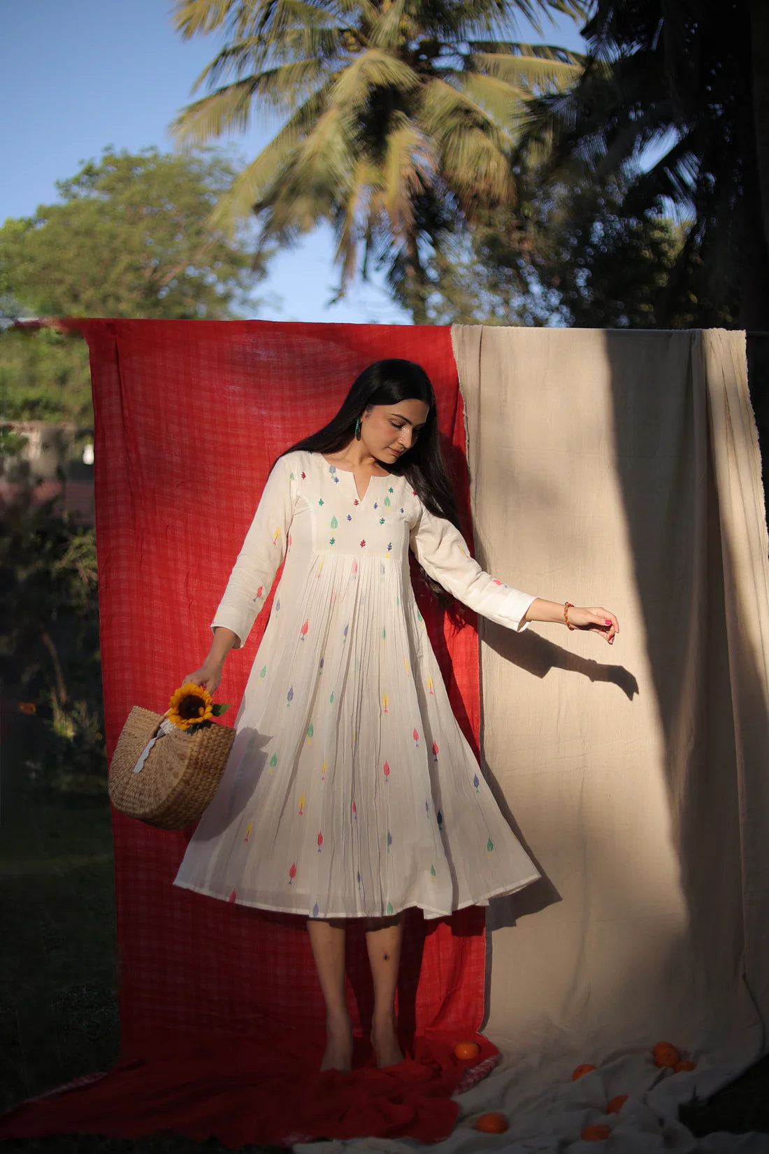 Cream Jamdani Dress