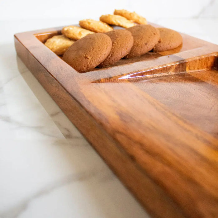 Oblique Mango wood Platter |  Brown | Mango Wood