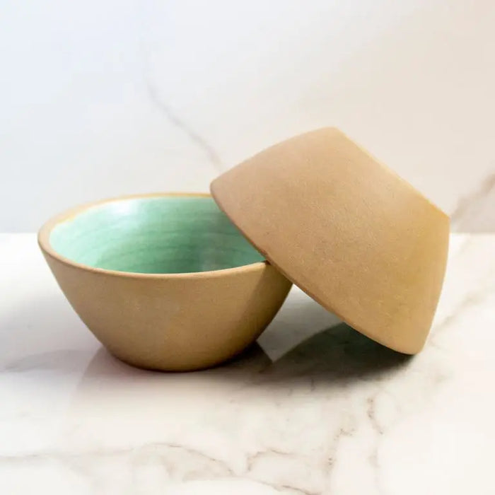 Inside Out Soup Bowl |  Brown & Green