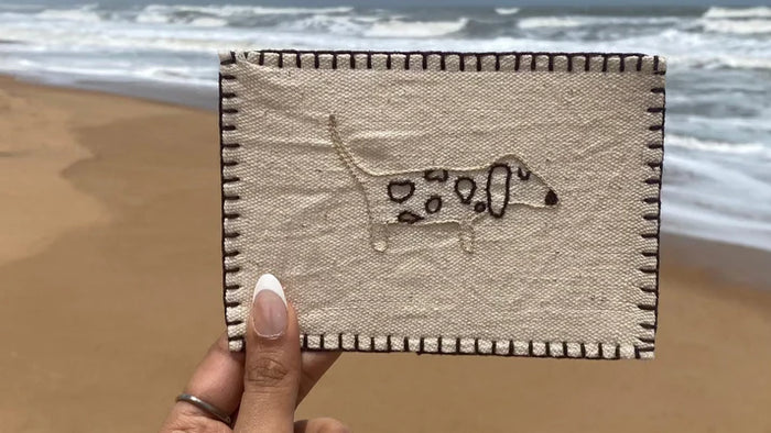 doggo Hand-Embroidered postcard
