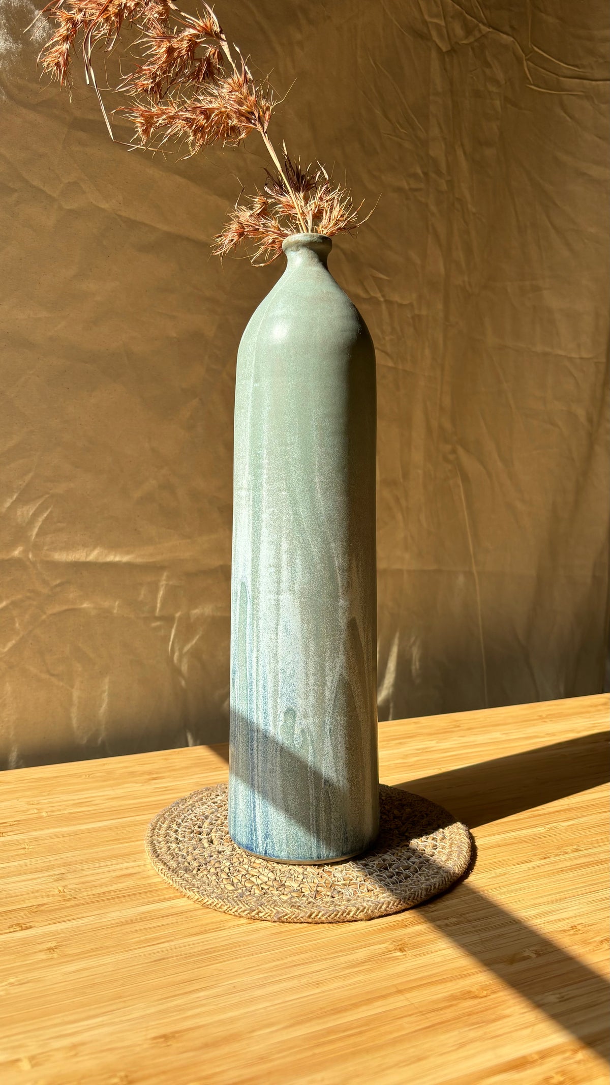 Handcrafted Sprucestone Green Vase