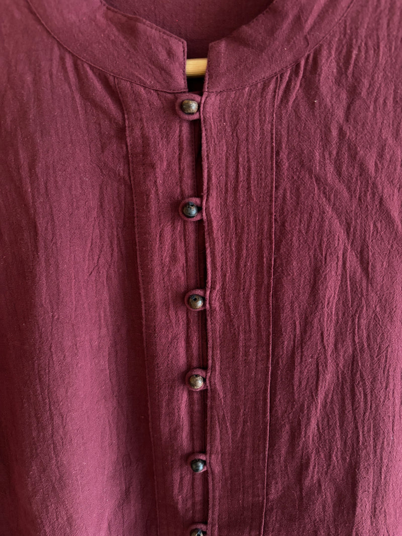 Wine Cotton Kurta