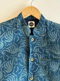 Blue Printed Waist Coat