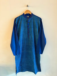 Handspun Cotton Kurta- Dark Blue