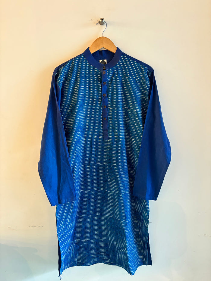 Handspun Cotton Kurta- Dark Blue